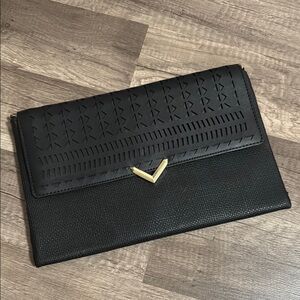 Black Clutch with Gold Accent